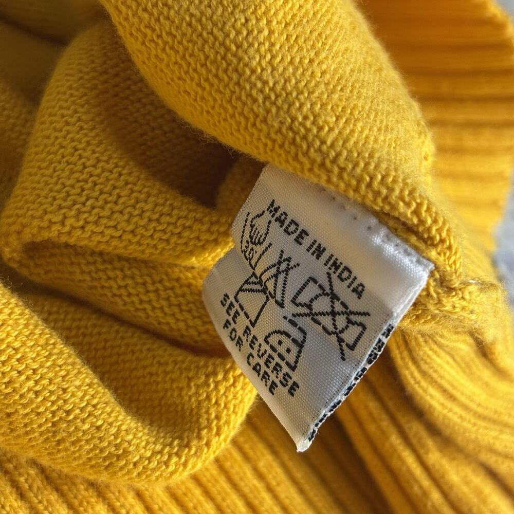 Vintage Y2K Women’s Long Sleeve Open Front Dark Yellow Sweater Large Punk Skater - Picture 6 of 8